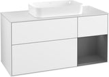 Villeroy & Boch Finion Waschtischunterschrank G711G Black Matt Lacquer 1200 mm mit Beleuchtung