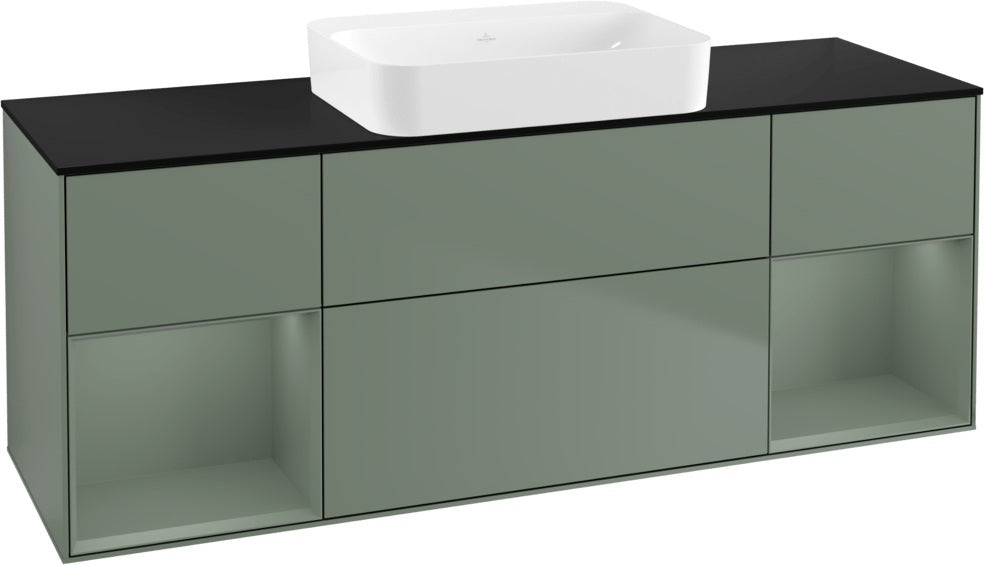 Villeroy & Boch Finion Waschbeckenunterschrank 1600 mm Glossy White Lacquer mit Beleuchtung