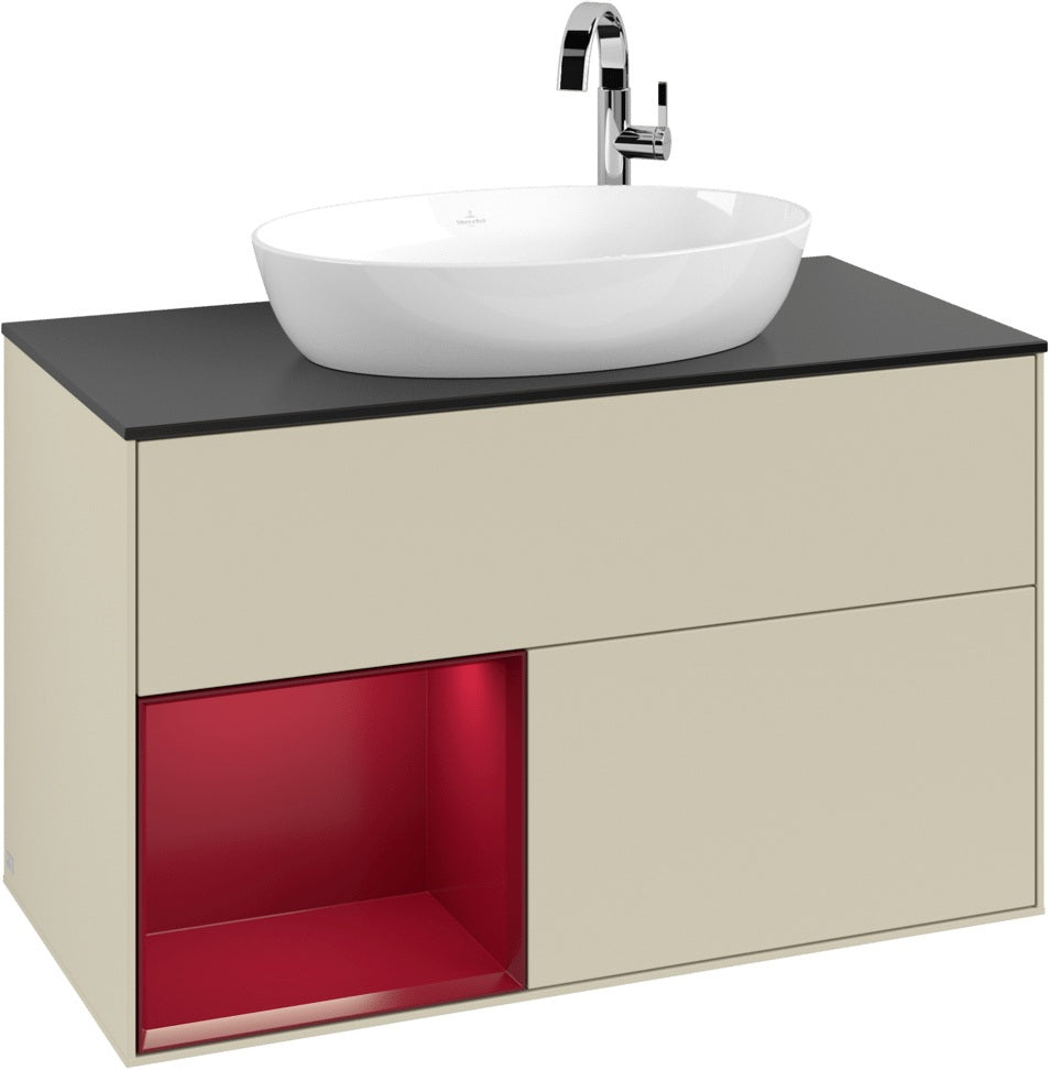 Villeroy & Boch Finion Waschbeckenunterschrank G892G 1000 mm Glossy White Lacquer mit Beleuchtung