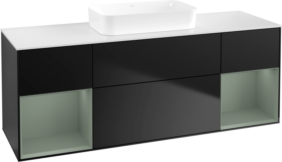 Villeroy & Boch Finion Waschtischunterschrank 1600 mm Glossy White Lacquer mit Beleuchtung