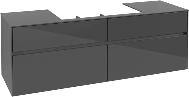 Villeroy & Boch Waschtischunterschrank Collaro C028 Glossy Grey 1600 mm mit 4 Auszügen