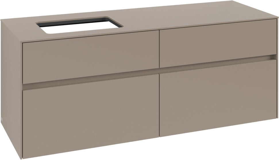 Villeroy & Boch Waschtischunterschrank Collaro C117 B0 1400 mm Taupe mit Beleuchtung und SoftClosing
