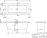 Villeroy & Boch LEGATO Whirlpoolsystem Special Combipool Invisible mit Multi Trio Tec – 1700 x 700 mm