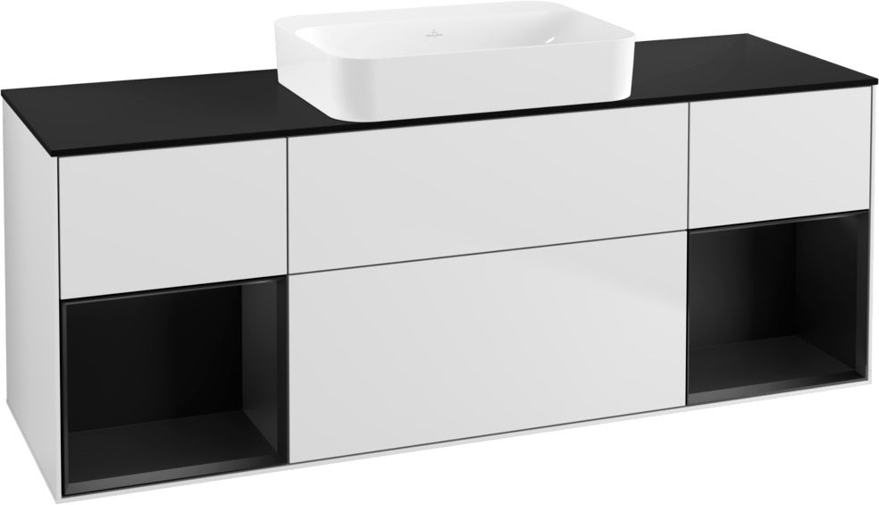Villeroy & Boch Finion Waschbeckenunterschrank 1600 mm Glossy White Lacquer mit Beleuchtung