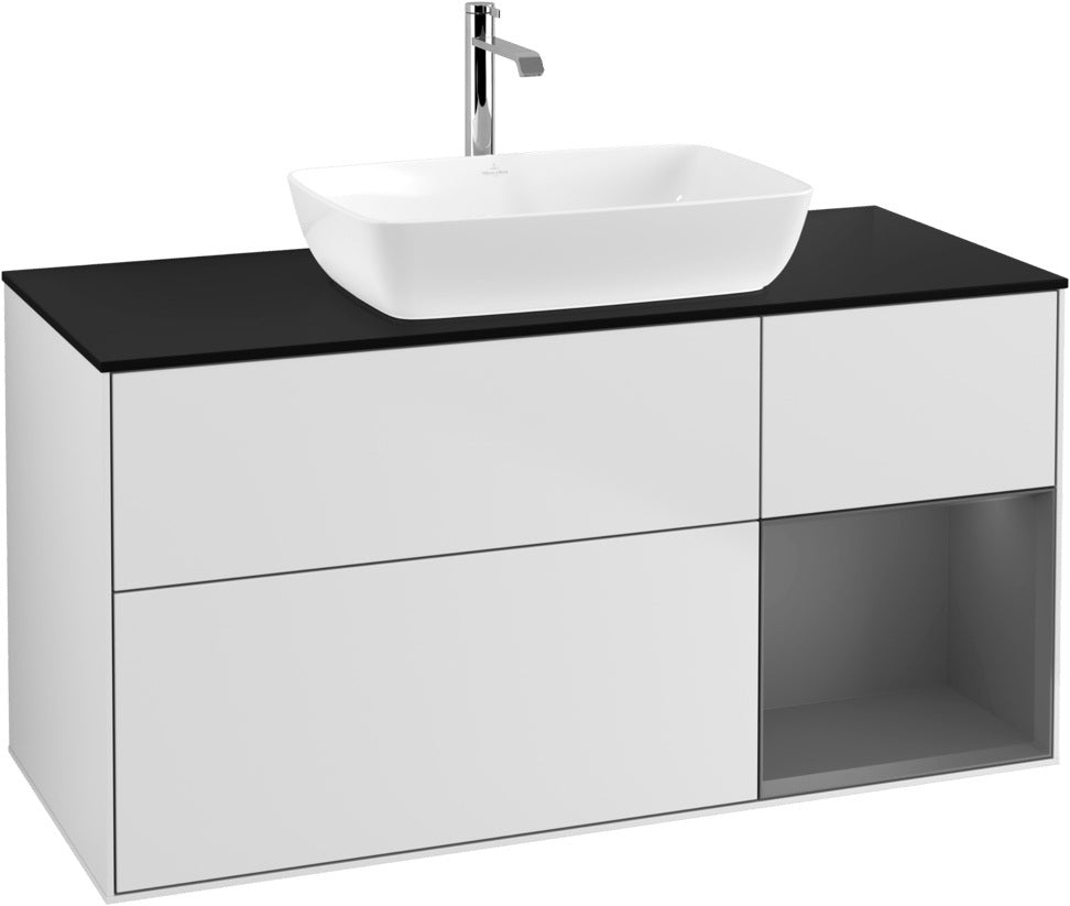 Villeroy & Boch Finion Waschbeckenunterschrank 1200 mm Glossy White Lacquer mit Beleuchtung