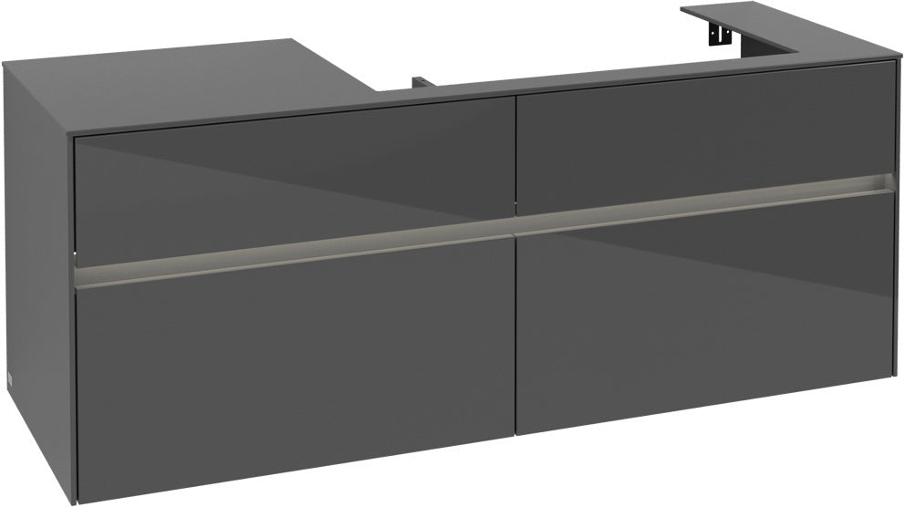 Villeroy & Boch Collaro Waschtischunterschrank 1400 mm mit LED-Beleuchtung und 4 Auszügen