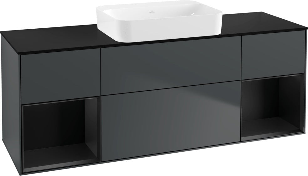 Villeroy & Boch Finion Waschbeckenunterschrank 1600 mm Glossy White Lacquer mit Beleuchtung