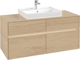 Villeroy & Boch Waschtischunterschrank Collaro C081 B0 1200 mm Nordic Oak mit Beleuchtung