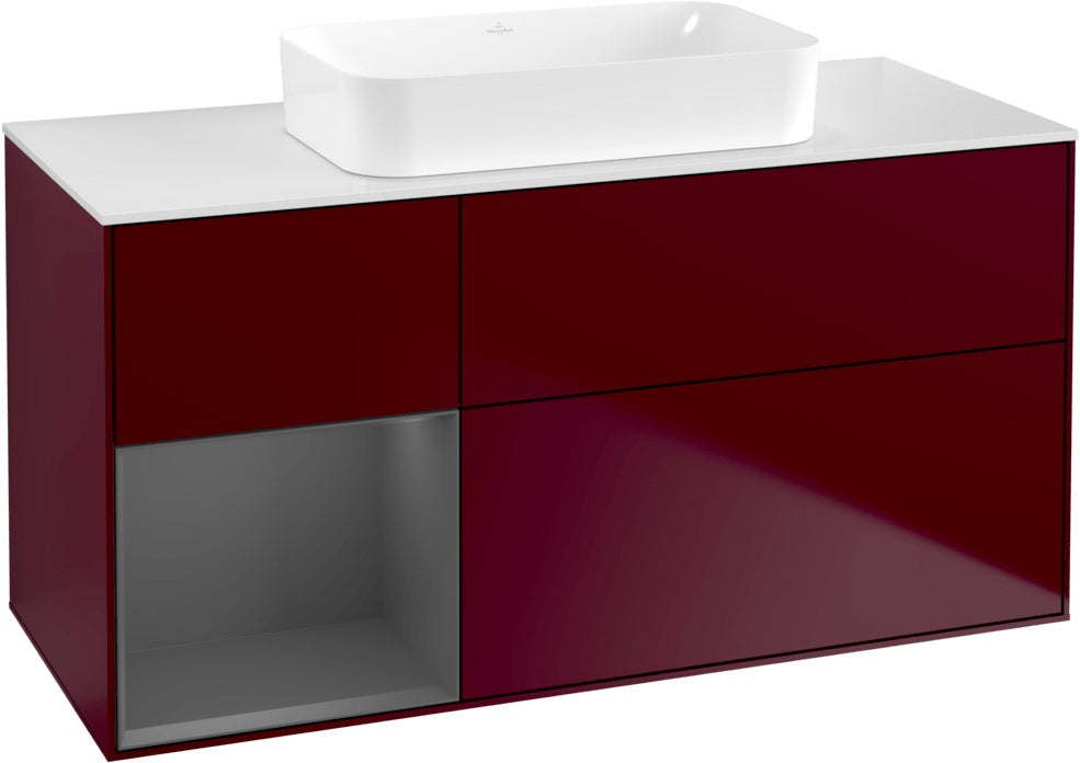 Villeroy & Boch Finion Waschbeckenunterschrank 1200 mm Walnut Veneer mit Beleuchtung