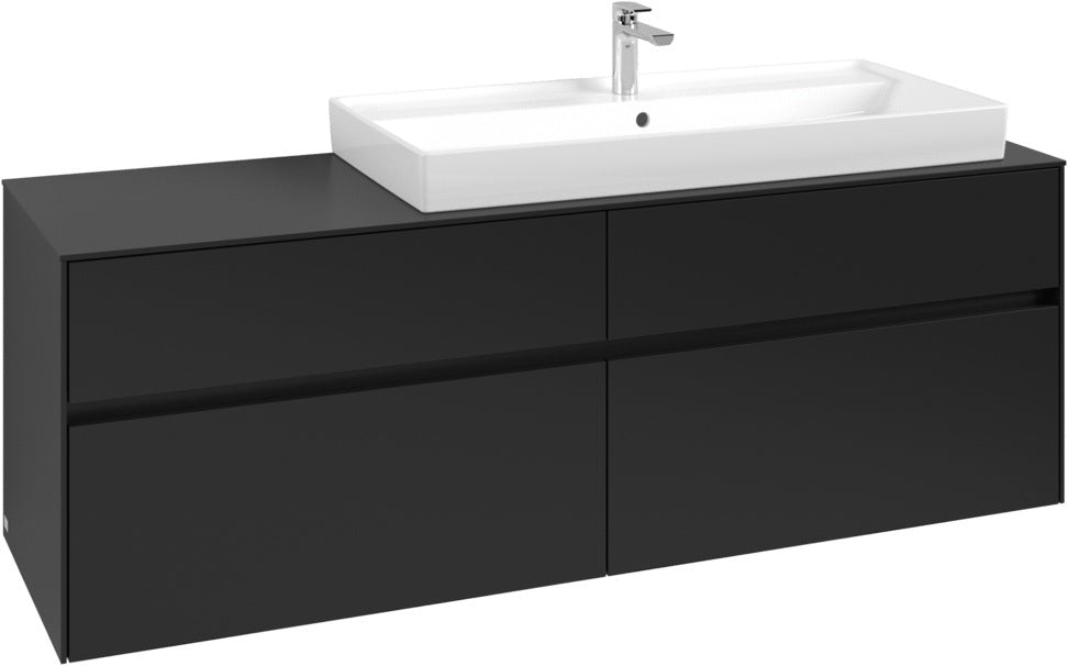 Villeroy & Boch Waschtischunterschrank Collaro C030 B0 1600 mm Volcano Black mit Beleuchtung