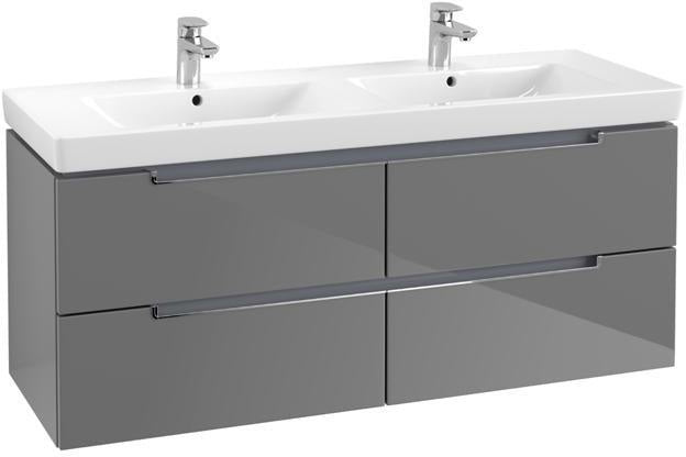 Villeroy & Boch Subway 2.0 Waschtischunterschrank 1287 mm mit 4 Auszügen in Glossy White