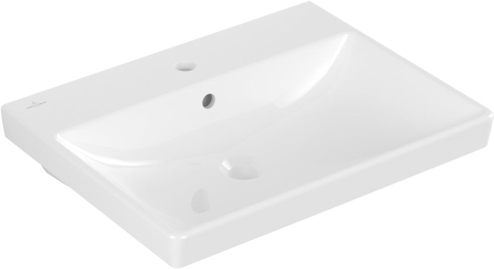 Villeroy & Boch Avento Wandwaschbecken 600x470 mm Weiß Alpin – Rechteck mit Überlauf