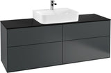 Villeroy & Boch Finion Waschtischunterschrank 1600 mm Anthrazit Matt mit Beleuchtung