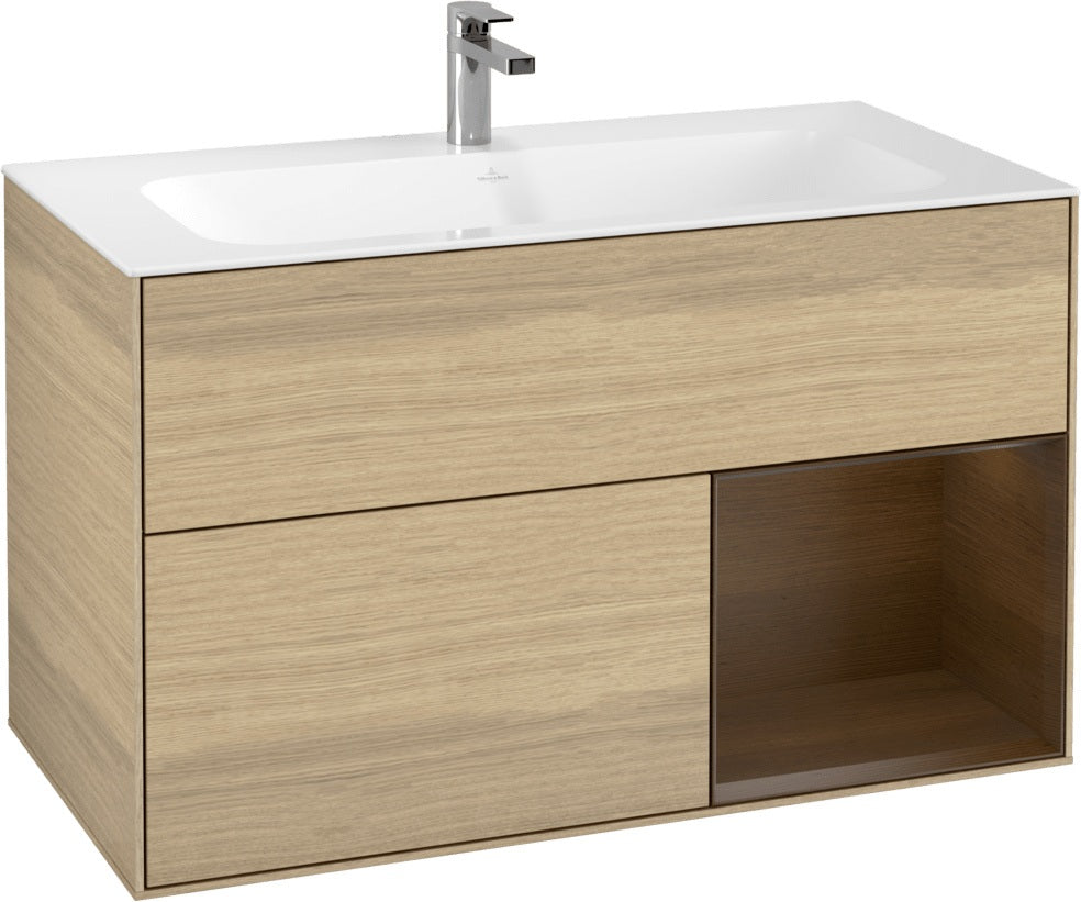 Villeroy & Boch Finion Waschtischunterschrank 996 mm Glossy White Lacquer mit LED-Beleuchtung