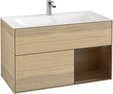 Villeroy & Boch Finion Waschtischunterschrank 996 mm Glossy White Lacquer mit LED-Beleuchtung
