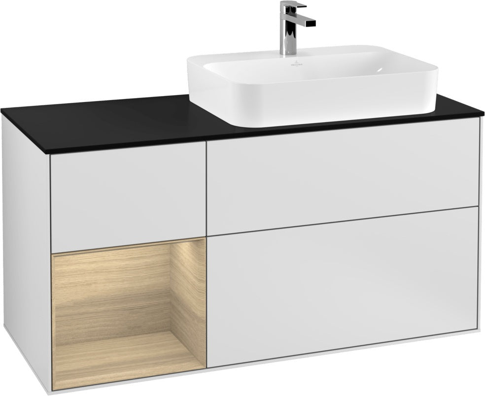 Villeroy & Boch Finion Waschbeckenunterschrank 1200 mm Glossy White Lacquer mit Beleuchtung