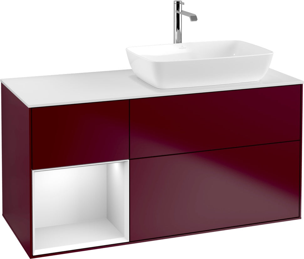 Villeroy & Boch Finion Waschbeckenunterschrank 1200 mm Glossy White Lacquer mit Beleuchtung