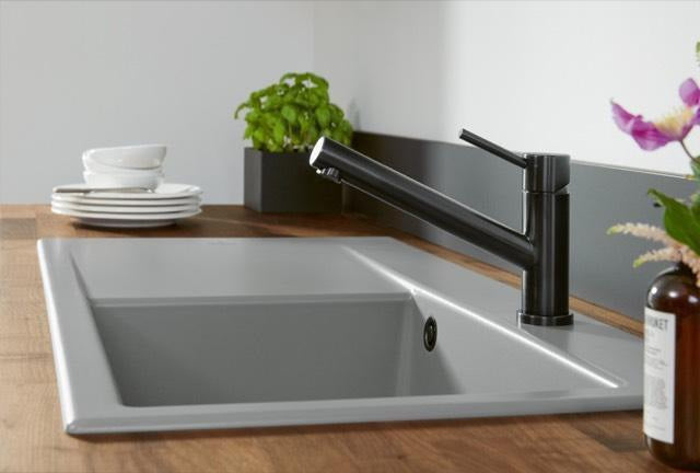 Villeroy & Boch Como Einhand-Spültischbatterie Edelstahl massiv 360° schwenkbar