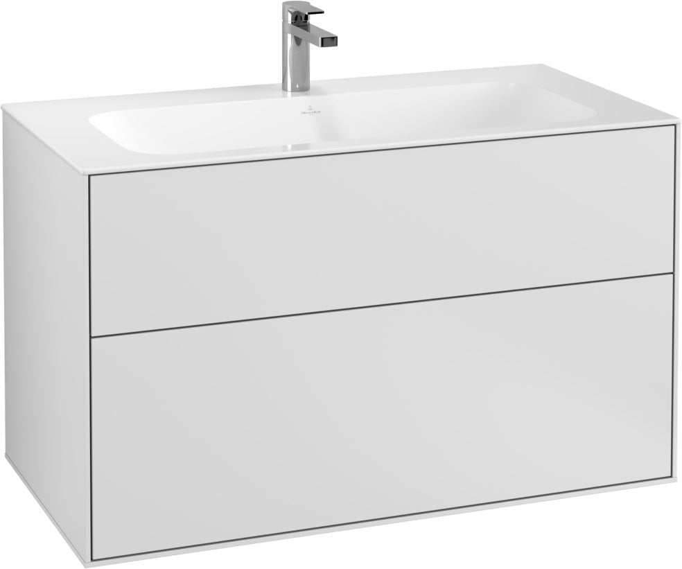 Villeroy & Boch Finion Waschbeckenunterschrank 996 mm Glossy White Lacquer mit LED-Beleuchtung