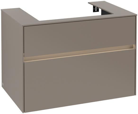Villeroy & Boch Collaro Waschtischunterschrank 800 mm Truffle Grey mit LED-Beleuchtung und 2 Auszügen