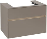 Villeroy & Boch Collaro Waschtischunterschrank 800 mm Truffle Grey mit LED-Beleuchtung und 2 Auszügen