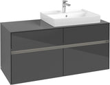 Villeroy & Boch Waschtischunterschrank Collaro C083 B0 1200 mm Glossy Grey mit LED-Beleuchtung