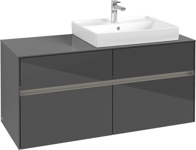 Villeroy & Boch Waschtischunterschrank Collaro C083 B0 1200 mm Glossy Grey mit LED-Beleuchtung