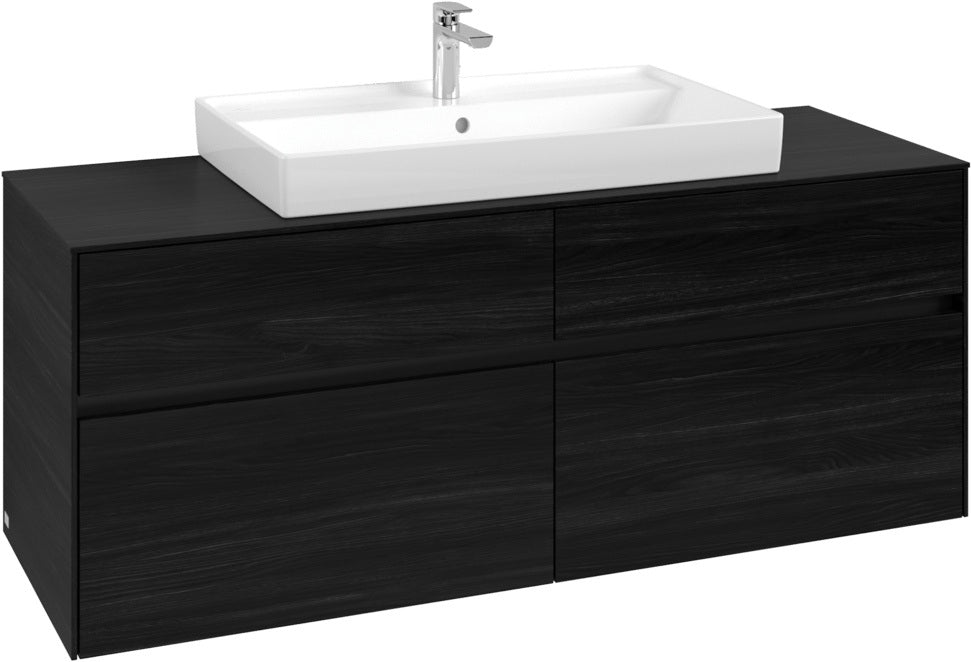 Villeroy & Boch Waschtischunterschrank Collaro C088 B0 1400 mm Black Oak mit Beleuchtung