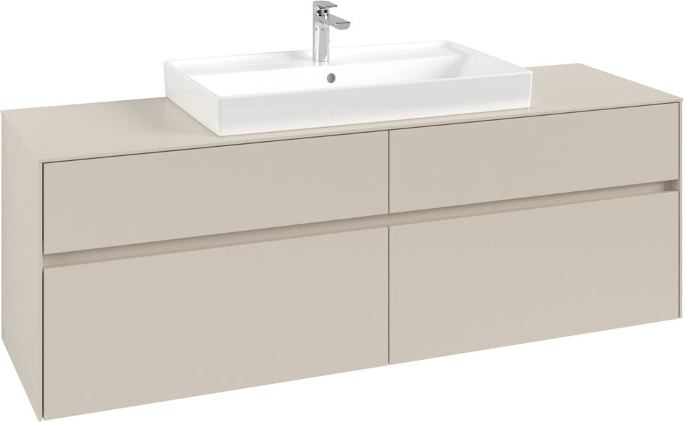 Villeroy & Boch Waschtischunterschrank Collaro C028 1600 mm Cashmere Grey mit 4 Auszügen