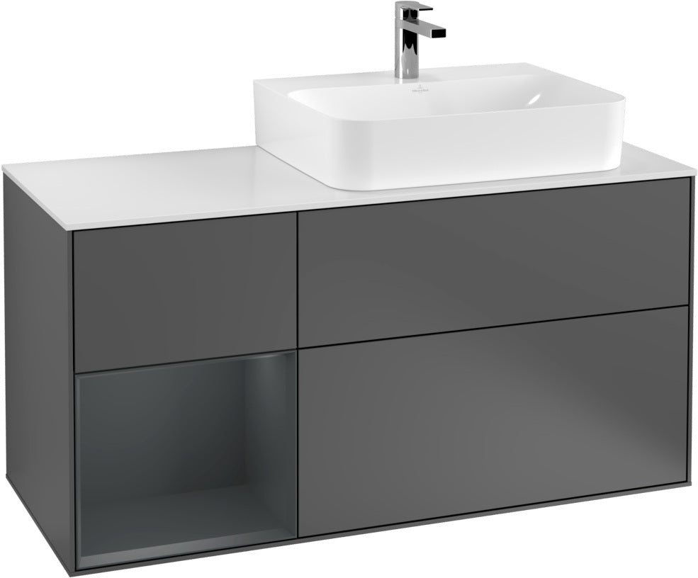 Villeroy & Boch Waschtischunterschrank Finion G141G 1200 mm Glossy White mit LED-Beleuchtung