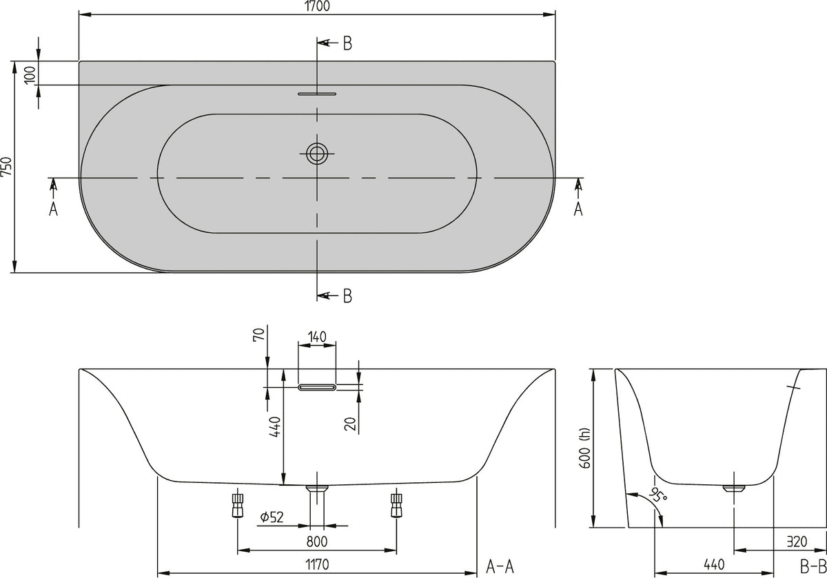Villeroy & Boch Loop & Friends Airpool Entry Whirlpool 1700x750mm Weiß Alpin für 2 Personen