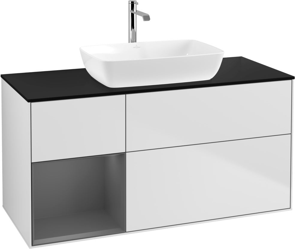 Villeroy & Boch Finion Waschtischunterschrank 1200 mm Glossy White Lacquer mit Beleuchtung
