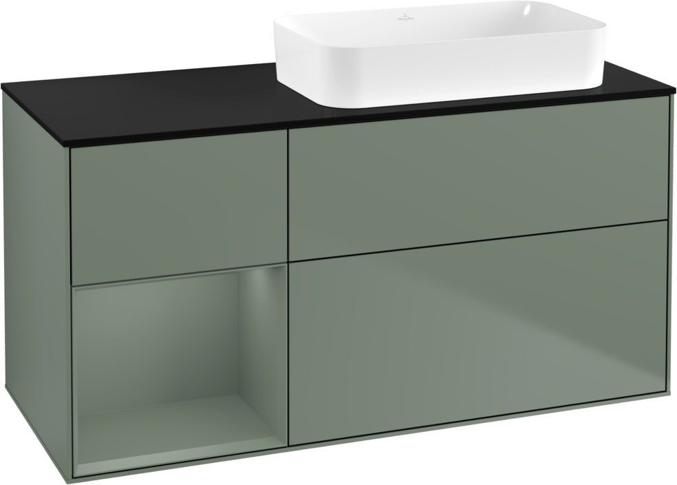 Villeroy & Boch Finion Waschtischunterschrank 120 cm Glossy White Lacquer mit Beleuchtung