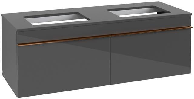 Villeroy & Boch Venticello Waschtischunterschrank 1257 mm Glossy White für 2 Waschbecken