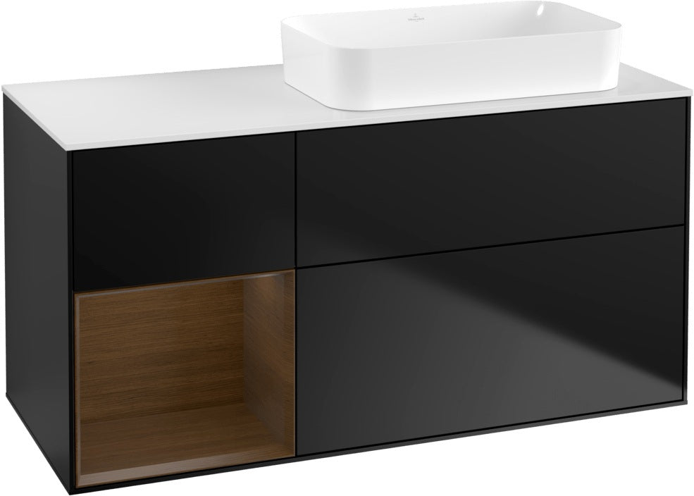 Villeroy & Boch Finion Waschtischunterschrank 1200 mm Glossy White mit Beleuchtung