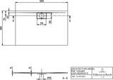 Villeroy & Boch Duschwanne Architectura 1000x800x15mm Rechteck Anthracite – Flacher Einbau, 90mm Ablauf