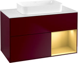 Villeroy & Boch Finion Waschtischunterschrank 1000 mm Glossy White Lacquer mit LED-Beleuchtung