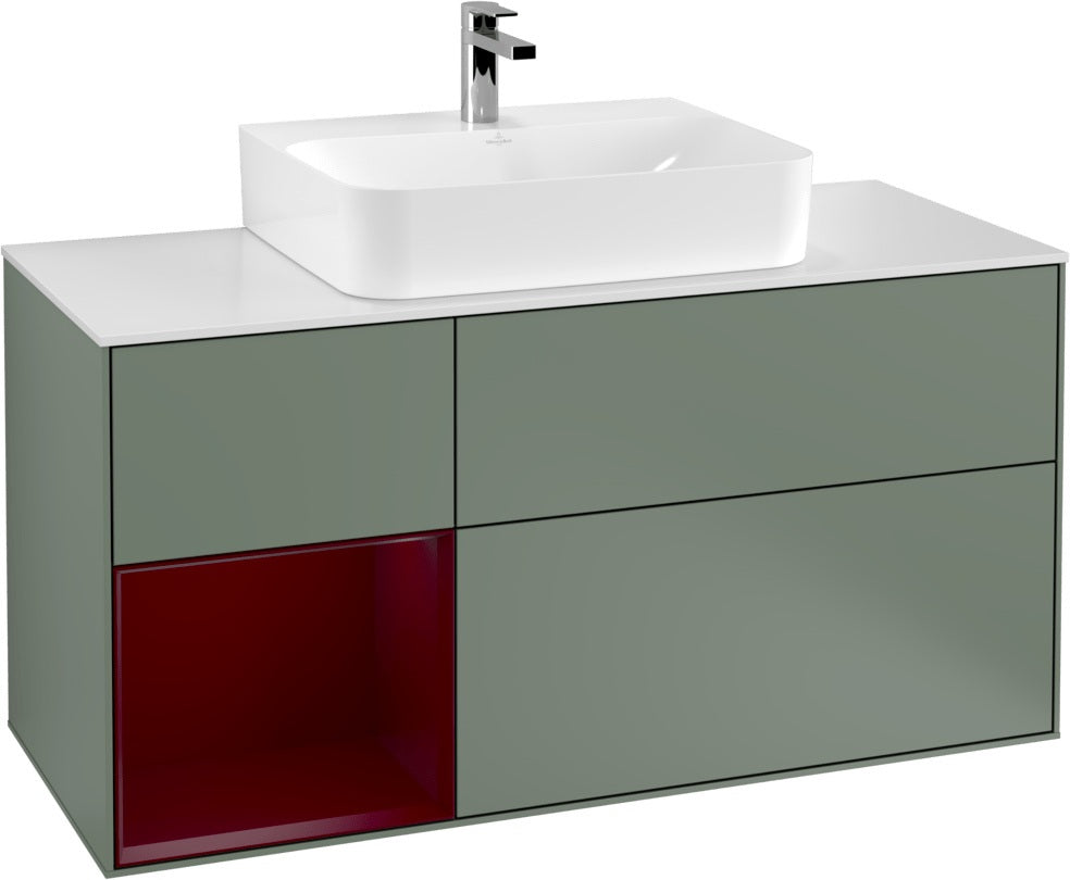 Villeroy & Boch Finion Waschtischunterschrank G161G 1200 mm Glossy White Lacquer mit LED-Beleuchtung