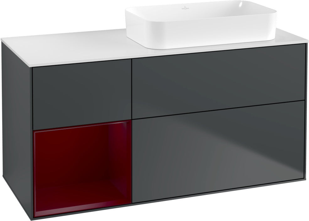 Villeroy & Boch Finion Waschtischunterschrank 1200 mm Glossy White mit Beleuchtung