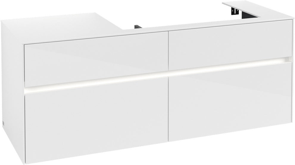 Villeroy & Boch Waschbeckenunterschrank Collaro C090 B0 1400 mm Glossy White mit Beleuchtung