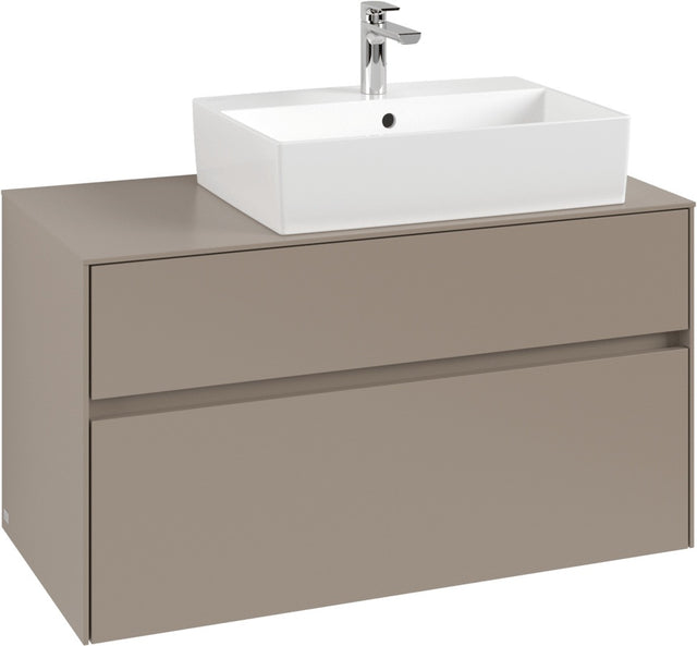 Villeroy & Boch Waschtischunterschrank Collaro C127 B0 1000 mm Taupe mit Beleuchtung