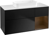 Villeroy & Boch Finion Waschtischunterschrank G711G Black Matt Lacquer 1200 mm mit Beleuchtung
