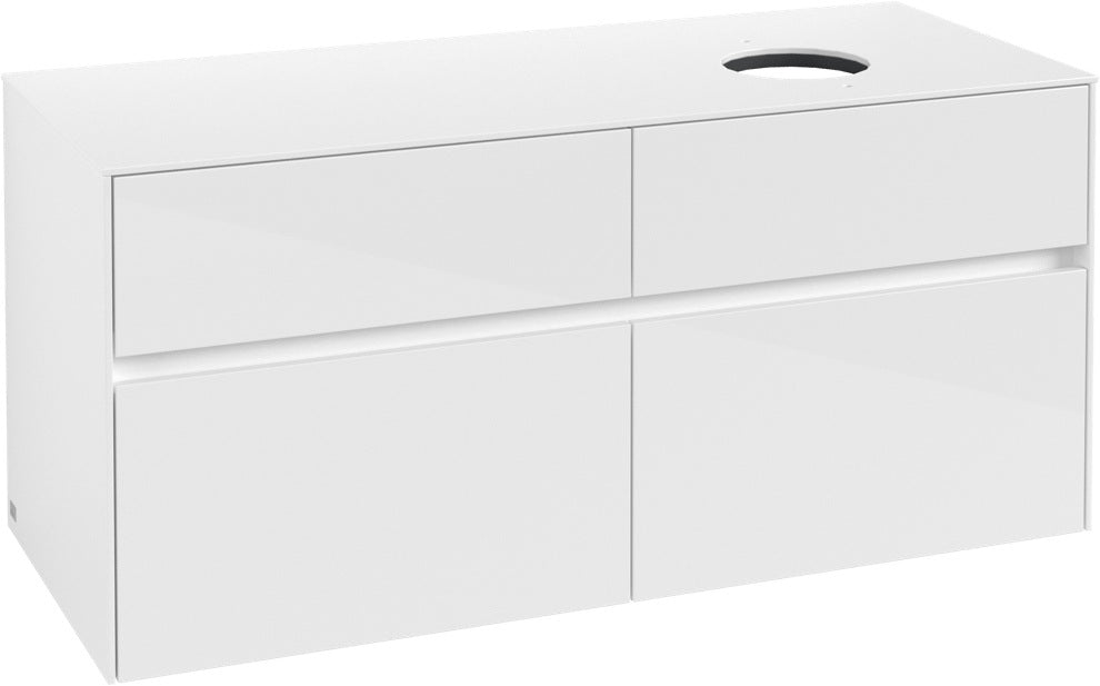 Villeroy & Boch Waschtischunterschrank Collaro C043 1200 mm Glossy White mit 4 Auszügen