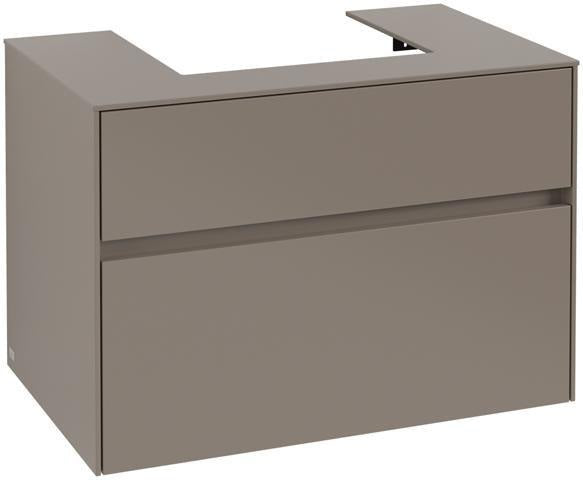 Villeroy & Boch Collaro Waschtischunterschrank 800 mm Soft Grey mit 2 Auszügen und Push-Open