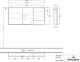 Villeroy & Boch Spiegelschrank My View+ 1600 mm Graphite mit LED-Beleuchtung und SoftClosing