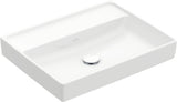 Villeroy & Boch Collaro Wandwaschbecken 600x470 mm Weiß Alpin – TitanCeram, ohne Hahnloch, für Wandmontage