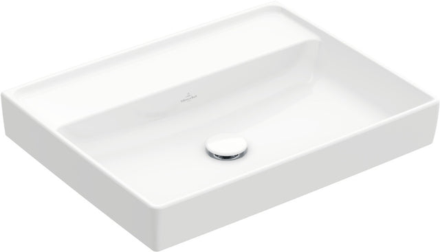 Villeroy & Boch Collaro Wandwaschbecken 600x470 mm Weiß Alpin – TitanCeram, ohne Hahnloch, für Wandmontage