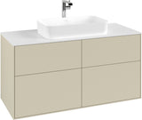 Villeroy & Boch Finion Waschtischunterschrank 1200 mm Anthracite Matt mit Glasabtrennungen und Push-to-open