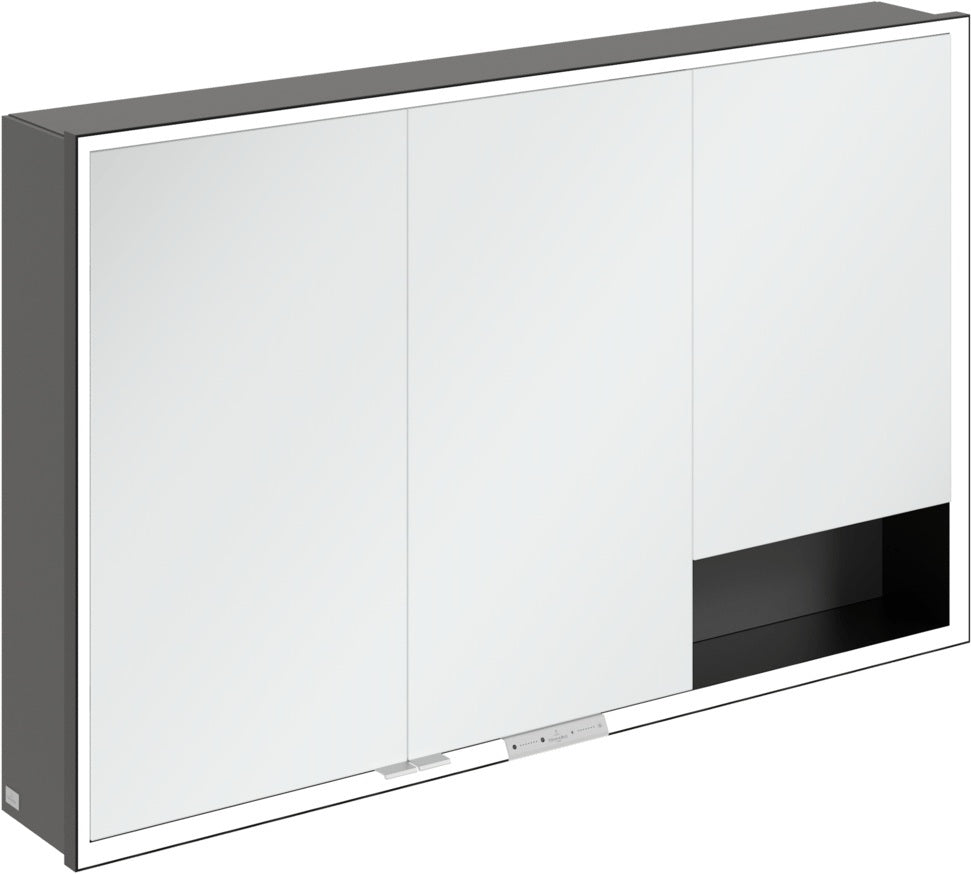 Villeroy & Boch Spiegelschrank My View+ B48110 1000 mm Graphite mit LED-Beleuchtung und SoftClosing