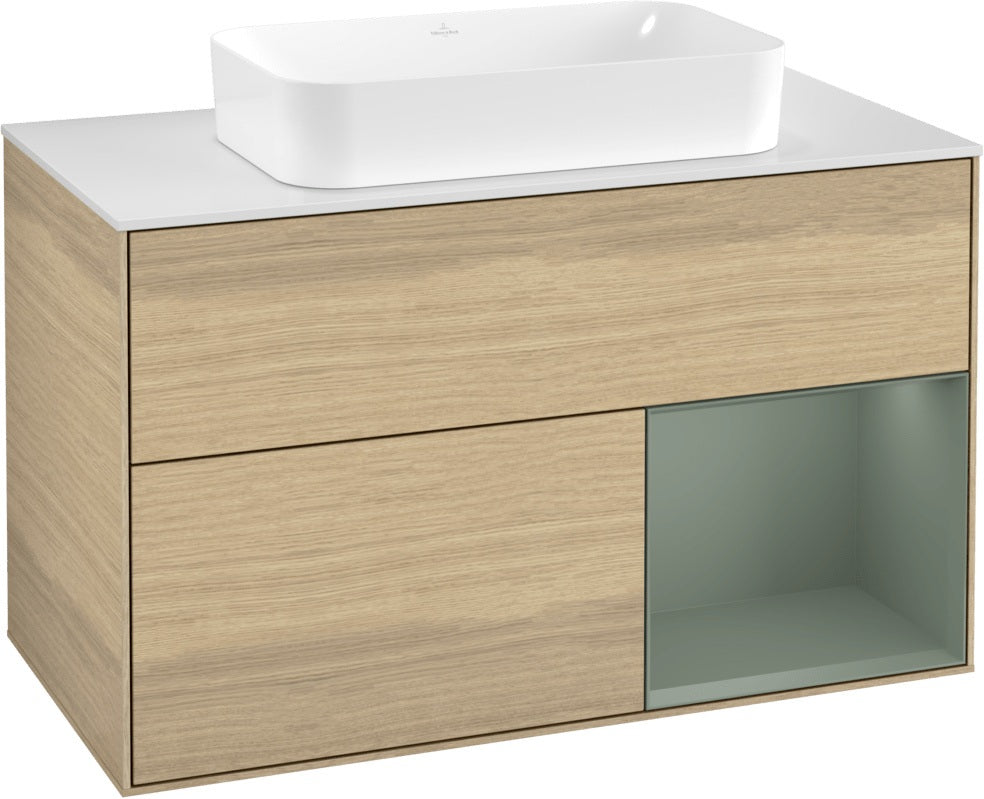 Villeroy & Boch Finion Waschtischunterschrank 1000 mm Glossy White Lacquer mit LED-Beleuchtung